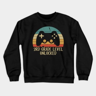 3rd grade level unlocked - school 3 grade design with game controller Crewneck Sweatshirt